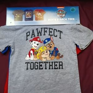 4T boys NWT Paw Patrol t-shirts, 3pk